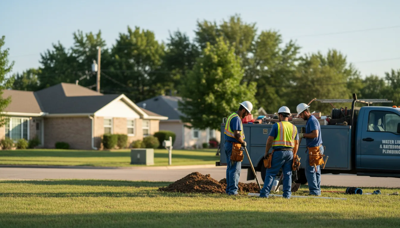 Residential water line and bathroom plumbing service in Fostoria, OH